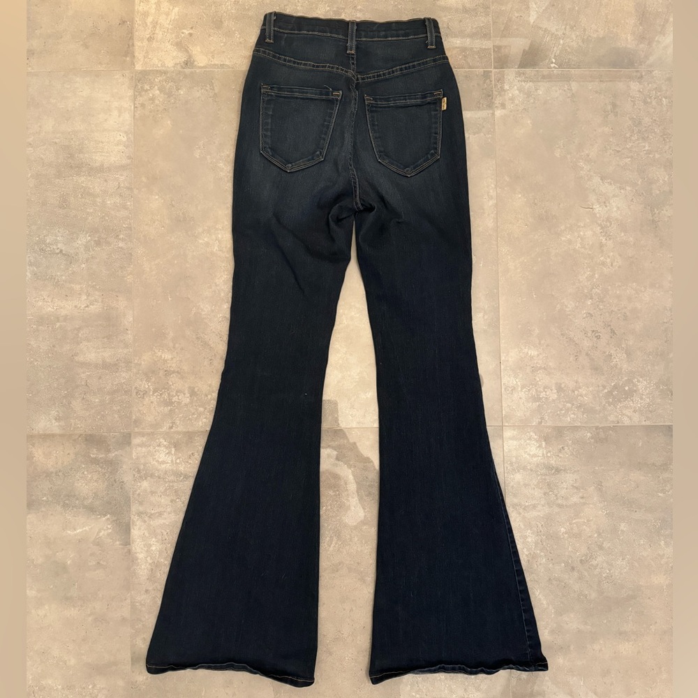 Vibrant Women’s Flare Dark Wash Jeans - Picture 4 of 6